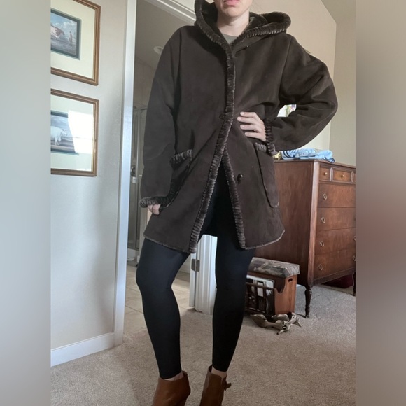 Faux shearling Jones of New York vintage coat - Picture 3 of 5